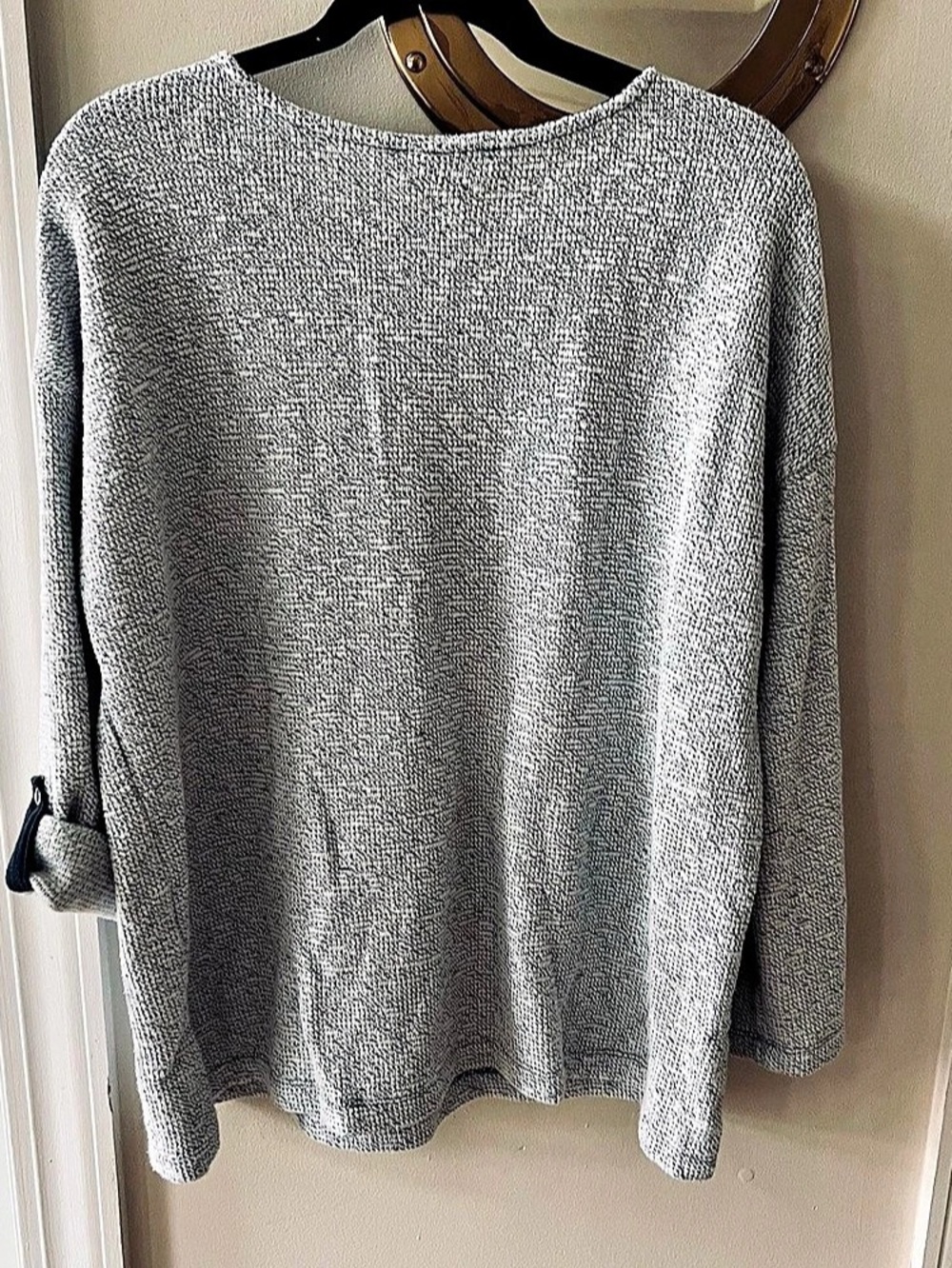 Ruby Rd. Textured Pullover in Gray & Blue XL - Picture 5 of 7